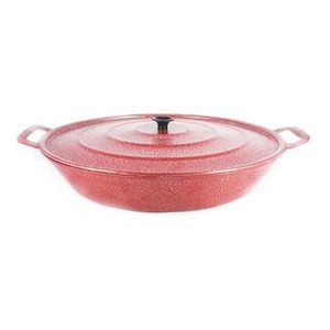 Frigideira Panela Alça De Alumínio Craqueada 40Cm Vermelho