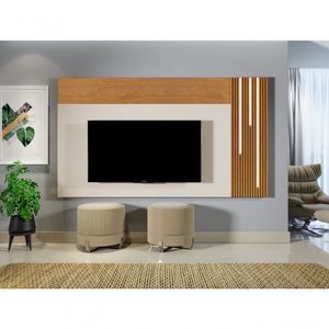 Painel Para Tv Até 75'' Mavaular Naturalle / Off White