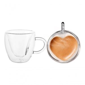 Cj 2 Xicaras P/cafe 2 Parede De Vidro Borossilicato 80ml