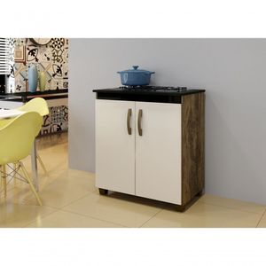 Balcão Cooktop Fox - Arte Móveis Ipê/Off White