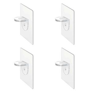 Suporte Prateleira Mão Francesa Adesivo Transparente Kit C/4