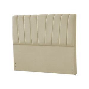 Cabeceira Cama Casal King Estofada Americana Premium 195Cm Veludo Bege - Cor: Preto