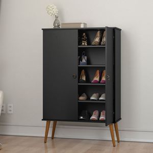 Sapateira Spazio Preto Acetinado - Patrimar