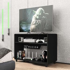 Rack Gamer E Escritório Max Air Preto Bp Xt Racer Logo Branco - Politorno