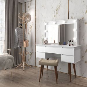 Penteadeira Camarim Strass Branco - Patrimar