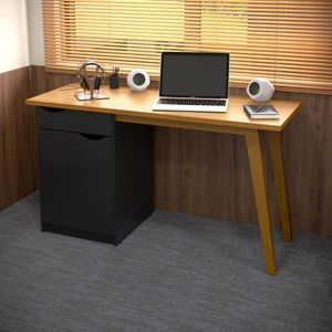 Escrivaninha Prism Preto Acetinado/cinamomo - Patrimar