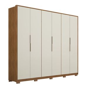 Guarda Roupa Casal Atrice 6 Portas C/ Pés Amendola/off White - Demartez
