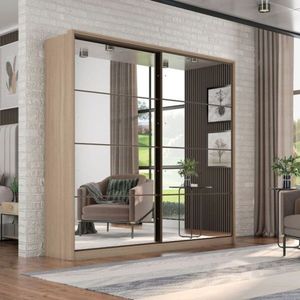 Guarda Roupa Casal Belga 2 Portas C/ 2 Portas Em Espelho Ave/graf - Demartez