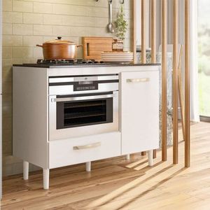 Balcao Para Cooktop Fit Branco/branco Nicioli