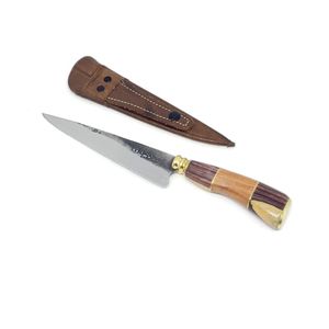Faca Churrasco Gaúcha 1007Ts-M1 7'' Carbono Rústica Cabo Trabalhado