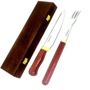 Kit Churrasco Zakharov Chef Garfo Polida 8'' Cabo Madeira