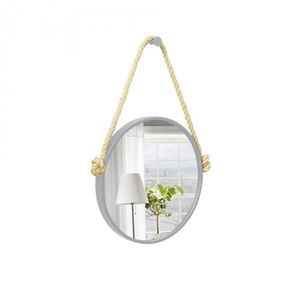 Espelho Decorativo Adnet Alça Sisal Natural 50 Cm Redondo
