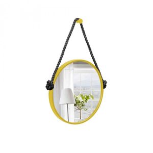 Espelho Decorativo Adnet Alça Corda Naval 50 Cm Redondo