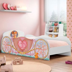 Cama Infantil Menina Festa Na Floresta 100% Mdf Branco Acetinado - Móveis Estrela Baby