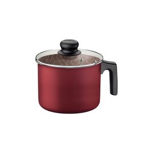 Fervedor Paris 14cm Antiaderente Starflon Max Vermelho Com Tampa De Vidro 1,9 L