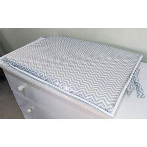 Trocador De Cômoda Em Espuma Simples - Chevron Cinza