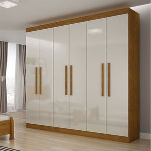 Guarda Roupa Casal Hera 6 Portas 2 Gavetas Rufato Imbuia/Off White