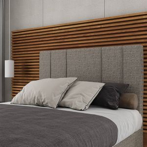 Cabeceira Estofada Casal King Size 195 Cm Venus Linho Skybox Marrom