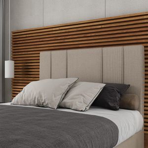 Cabeceira Estofada Casal King Size 195 Cm Venus Linho Skybox Bege