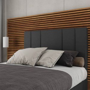Cabeceira Estofada Casal King Size 195 Cm Venus Corino Skybox Preto