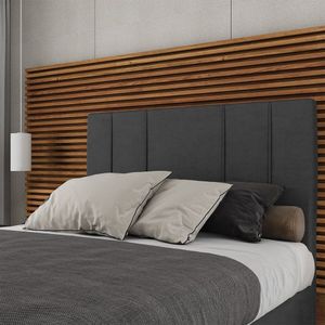Cabeceira Estofada Casal 140 Cm Venus Linho Skybox Preto