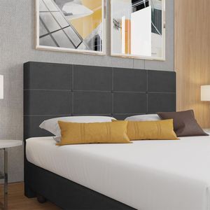 Cabeceira Estofada Casal King Size 195 Cm Terra Veludo Skybox Preto
