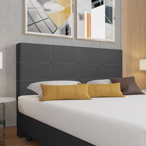 Cabeceira Estofada Casal King Size 195 Cm Terra Corino Skybox Preto