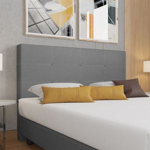 Cabeceira Estofada Casal 140 Cm Terra Corino Skybox Cinza