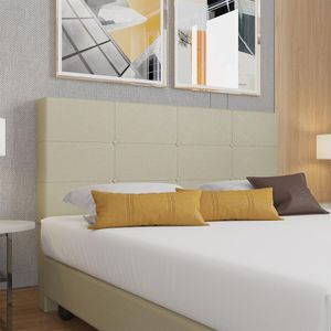 Cabeceira Estofada Casal 140 Cm Terra Corino Skybox Bege