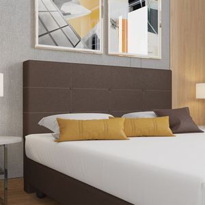 Cabeceira Estofada Casal 140 Cm Terra Corino Skybox Marrom