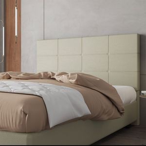 Cabeceira Estofada Casal King Size 195 Cm Marte Corino Skybox Bege