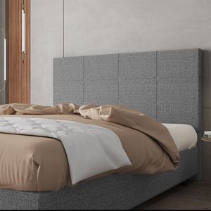 Cabeceira Estofada Casal Queen Size 160 Cm Marte Linho Skybox Cinza