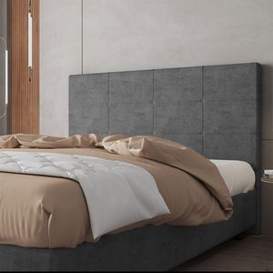 Cabeceira Estofada Casal 140 Cm Marte Veludo Skybox Cinza