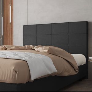 Cabeceira Estofada Casal 140 Cm Marte Corino Skybox Preto