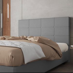 Cabeceira Estofada Casal 140 Cm Marte Corino Skybox Cinza
