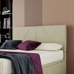 Cabeceira Estofada Casal Queen Size 160 Cm Júpiter Veludo Skybox Bege