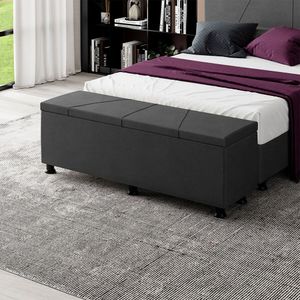 Baú Sapateira Estofada Casal Queen Size 160 Cm Júpiter Veludo Skybox Preto
