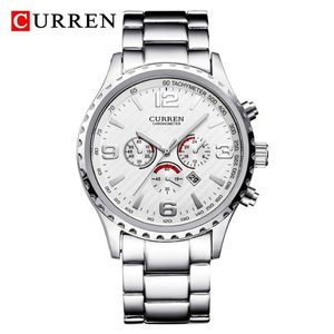 Relógio Masculino Curren 8056 à Prova D'água Branco