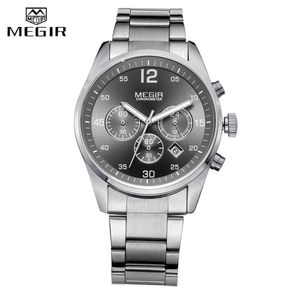 Relógio Masculino Megir 2010 à Prova D'água Cinza
