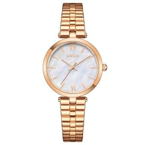 Relógio Feminino Megir Mg-85112 à Prova D'água Ouro Rosa
