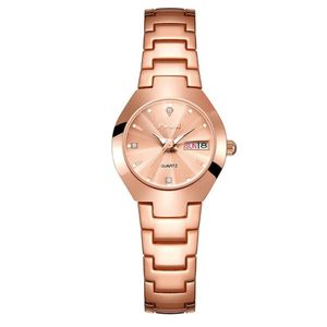 Relógio Feminino Poshi 930 à Prova D'água Ouro Rosa