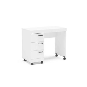 Mesa Escrivaninha Casal Osaka C/ 3 Gavetas E Rodízios Branco - Politorno