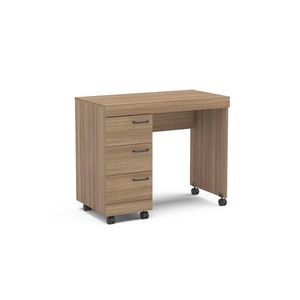 Mesa Escrivaninha Juvenil Osaka C/ 3 Gavetas E Rodízios Castanho - Politorno