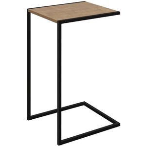 Mesa Lateral Retangular Artesano 35 Cm (largura) Em Mdp Estrutura Preta Metálica Em Aço Vermont
