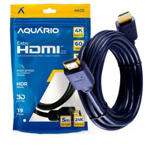 Cabo Hdmi 2.0 5m: Resolução 4k E áudio Imersivo