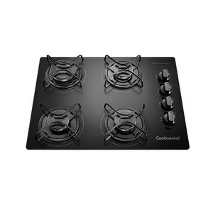 Cooktop a Gás Continental 4 Bocas Vidro Preto Bivolt KC4GP