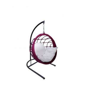 Balanço Com Suporte Em Corda Náutica Vinho Duna Cru