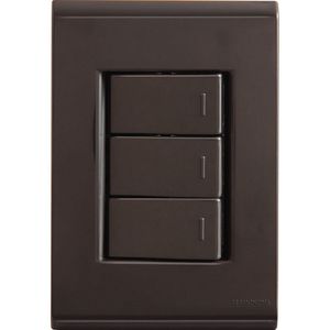 Conjunto 4x2 Com 3 Interruptores Simples 10 A 250 V Tramontina Liz Grafite Tramontina
