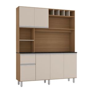 Cozinha Alice 6 Portas 1 Gaveta Carvalho Off White