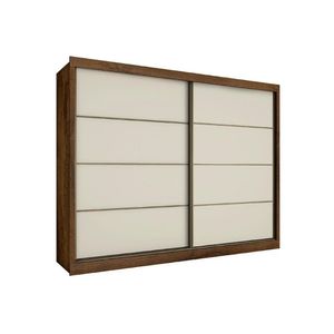 Guarda Roupa Casal 2 Portas De Correr E 6 Gavetas Sevilha Braúna/Off White - Europa